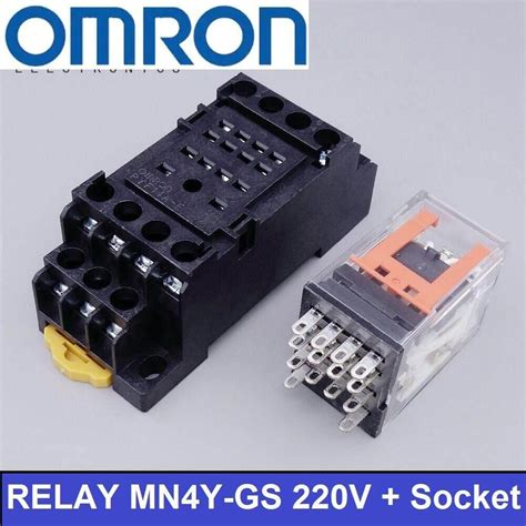 OMRON RELAY MY4N GS AC220V socket รเรย 14 ขา 220V ฐาน จากศนย