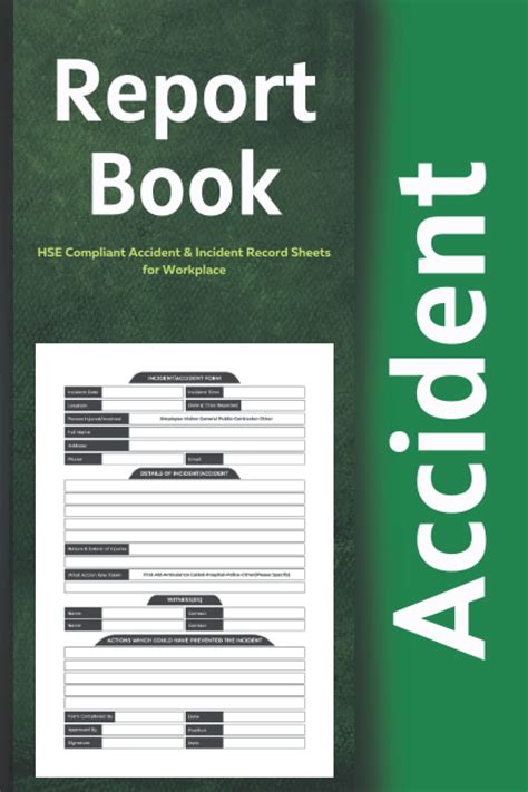 Accident Report Book Accident And Incident Report Book Workplace