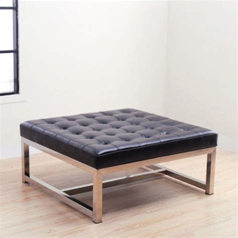 Leather Tufted Ottoman Coffee Table - Foter