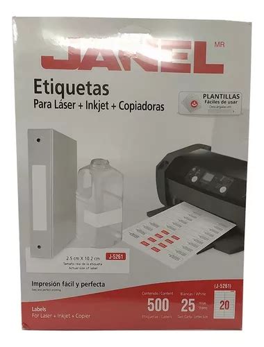 Etiqueta Adhesiva P Laser Janel Paq Con 25 Pzs Blancas