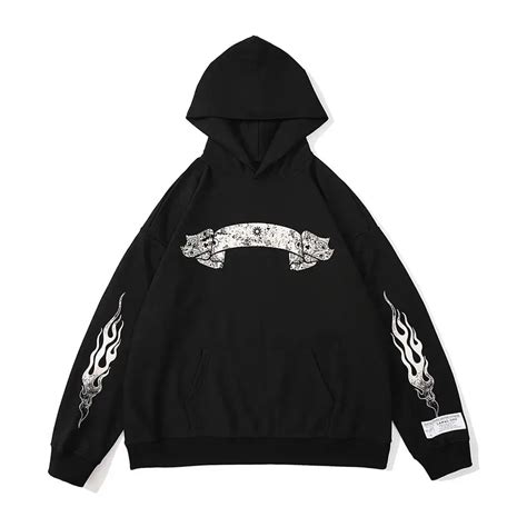 Y2k Mens Flame Hoodie Y2k Outfits