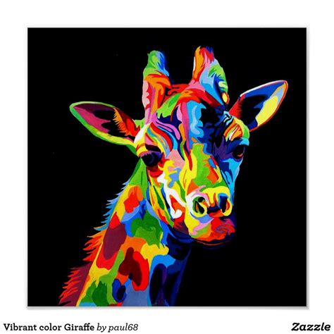 Vibrant Color Giraffe Poster