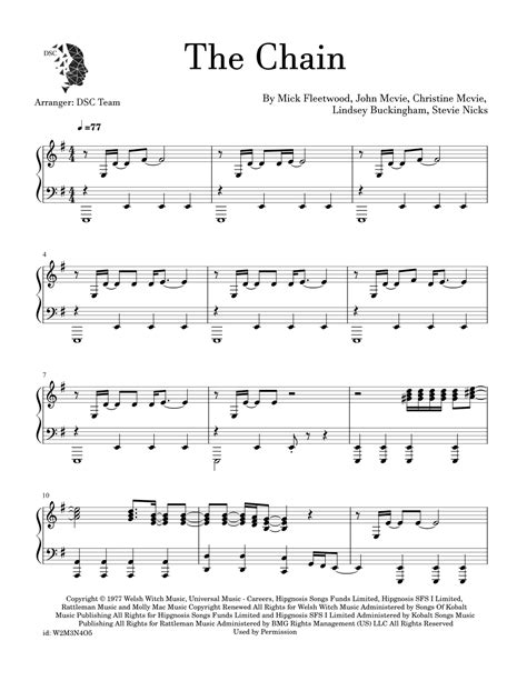 The Chain Arr Digital Scores Collection By Fleetwood Mac Sheet Music