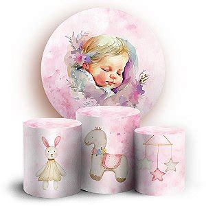 KIT Redondo e Trio Cha de Bebe Sublimado 3D Sublitex painéis