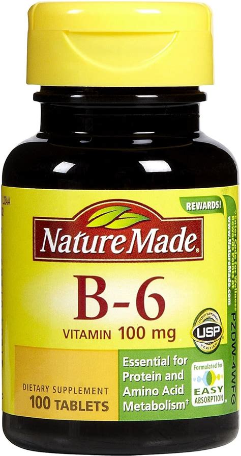 Nature Made Vitamin B6 100 Mg Tabs 100 Ct Health And Household