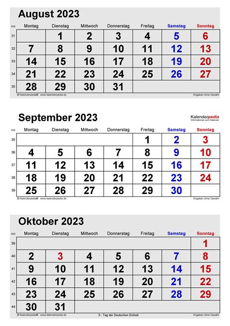 Kalender September 2023 Als Word Vorlagen