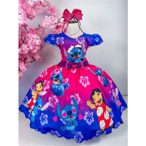 Roupa Do Stitch Rosa - Roupa Do Stitch Infantil Menina Temático Luxinho Lilo e Stitch | Shopee ...