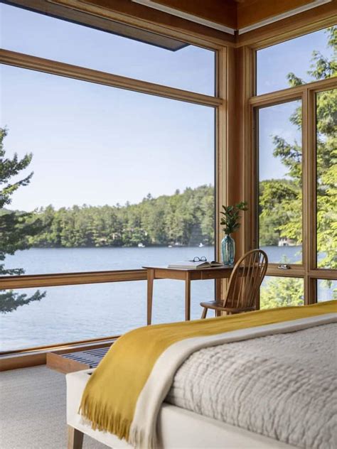 This extraordinary New Hampshire lake house is all about the serene views