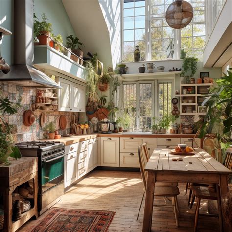 Cozy Kitchen With Potted Plants