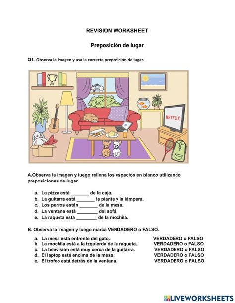 Spanish Prepositions Of Location By Lacy Buckhaults Worksheets Library Worksheets Library