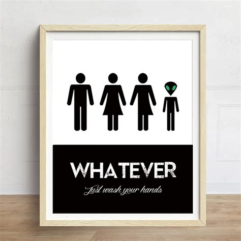 Funny Unisex Toilet Sign Wall Art Posters And HD Prints Funny Toilet ...