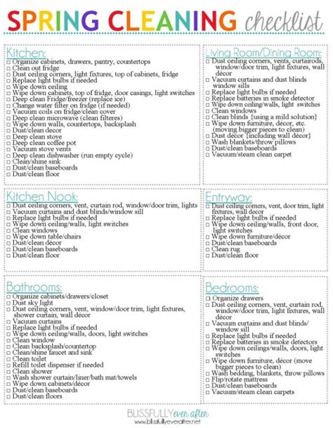 Spring Cleaning Checklist Spring Cleaning Checklists Printable Parade