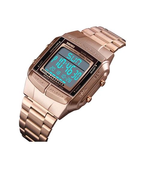 Skmei Skmei Dual Time Stainless Steel Led Digital Men Watch