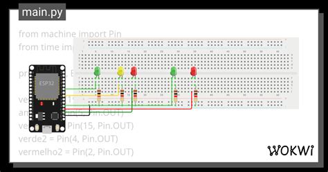 SEMAFORO PEDESTRE Wokwi ESP32 STM32 Arduino Simulator