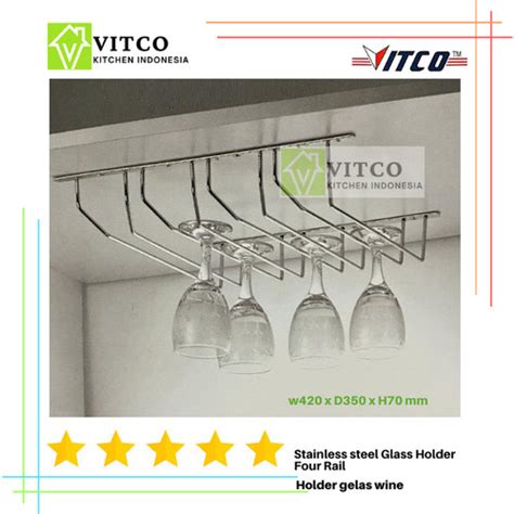 Jual Wine Glass Holder Rail VITCO Rel Holder Stainless Steel Gelas