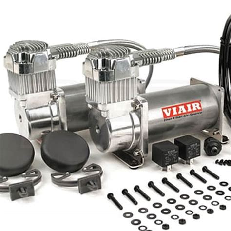 Viair 38002 Dual 380c 12 Volt 200 Psi Pewter Value Pack Air Compressor Kit 100 Duty Cycle 100 Psi