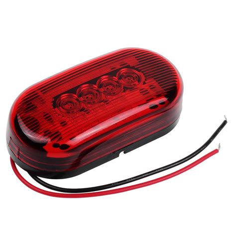 Partsam 2 Amber 2 Red 12v 4inch X 2inch Oval Led Truck Side Marker L