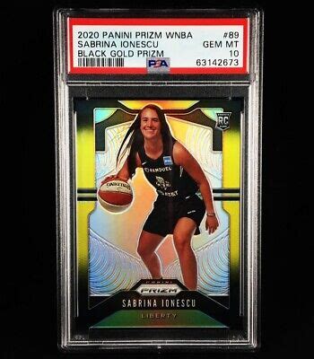 Sabrina Ionescu PSA 10 2020 Panini WNBA Prizm BLACK GOLD 5 89 RC