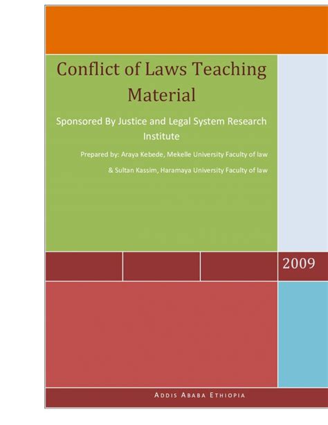 PDF Conflict Of Laws Teaching Material WordPress Ethiopian