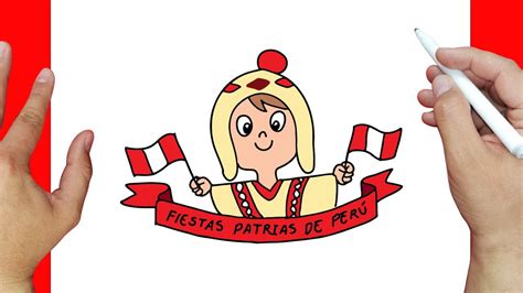 Cómo hacer un dibujo de las fiestas patrias del Perú Dibujos fáciles