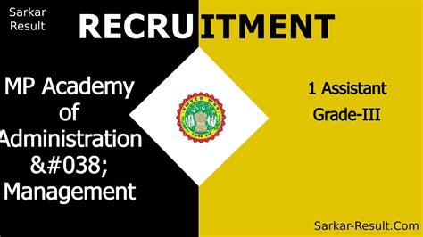 Mp Academy Of Administration And Management Recruitment 2024 Eligibility Apply Offline For 1