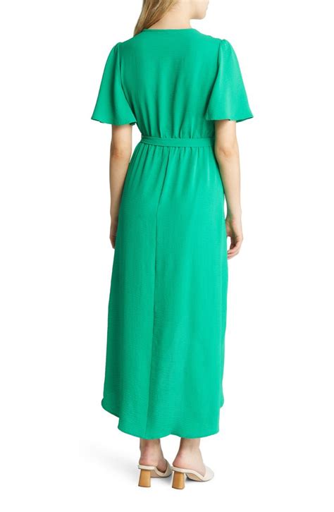 Fraiche By J Flutter Sleeve Faux Wrap Maxi Dress Nordstrom Maxi