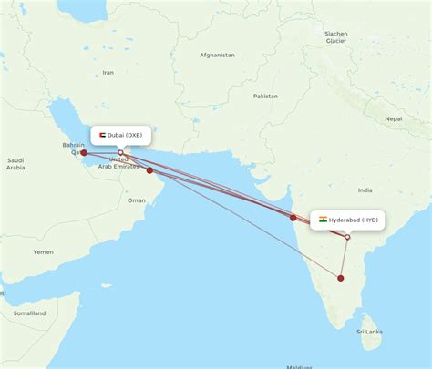 All Flight Routes From Dubai To Hyderabad Dxb To Hyd Flight Routes