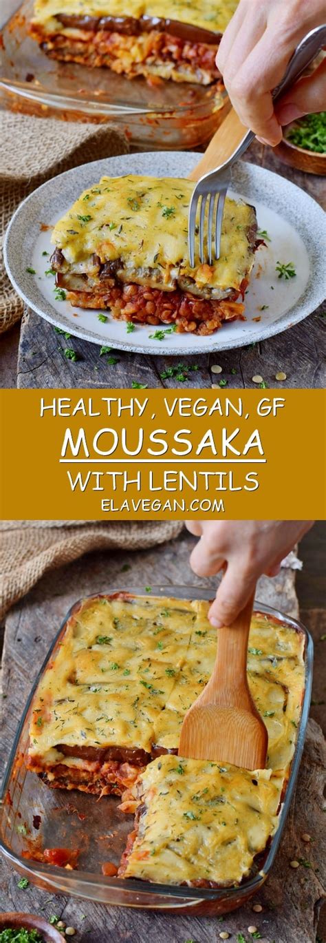 Vegan Moussaka with Lentils - Elavegan