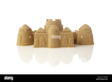 Sandcastle At The Beach Isolated On White Background Stock Photo Alamy