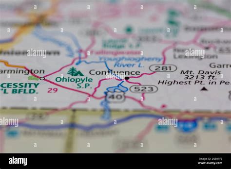 confluence pennsylvania map  res stock photography  images alamy