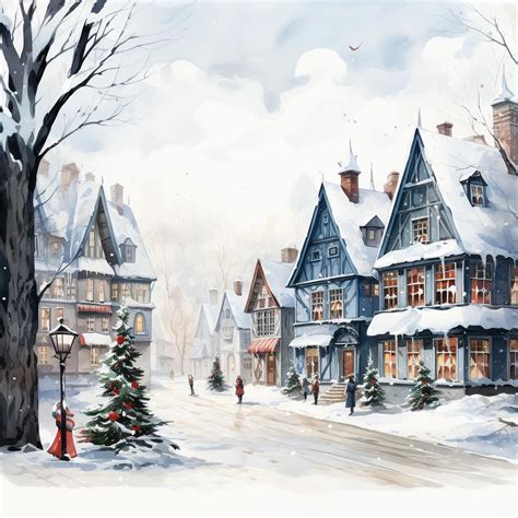 Premium AI Image | Christmas Village Scene