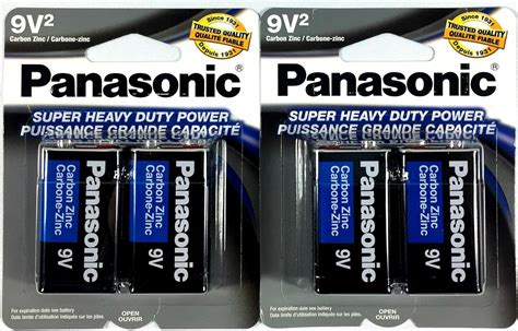 4pc Size 9v Panasonic Batteries Super Heavy Duty Power Zinc Carbon Health And Household