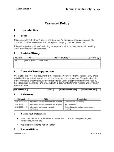 Isms Password Policy Pdf