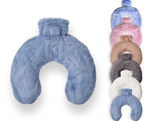 Luxury Sapphire Blue Hot Water Bottle With Soft Faux Fur Cover 1 8L Capacity Buy Now With