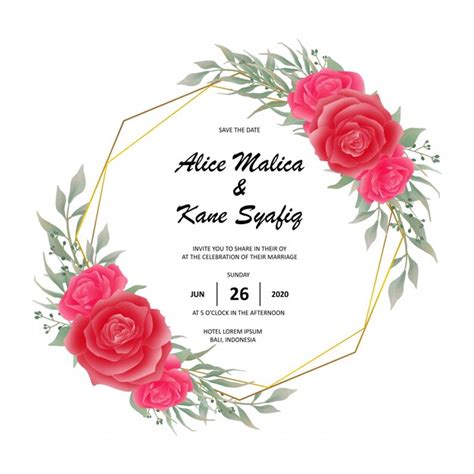 Premium Vector Beautiful Flower Wedding Invitation Cards