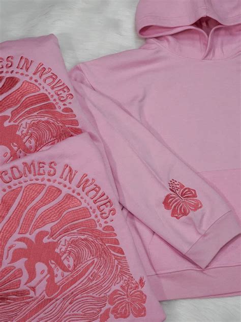 Pink Palm Puff Hoodie Pink Palm Puff Oversized Pullover Hoodie