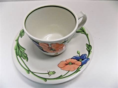 Euc Villeroy And Boch Amapola Flat Cup And Saucer Set Porcelain 1748 German