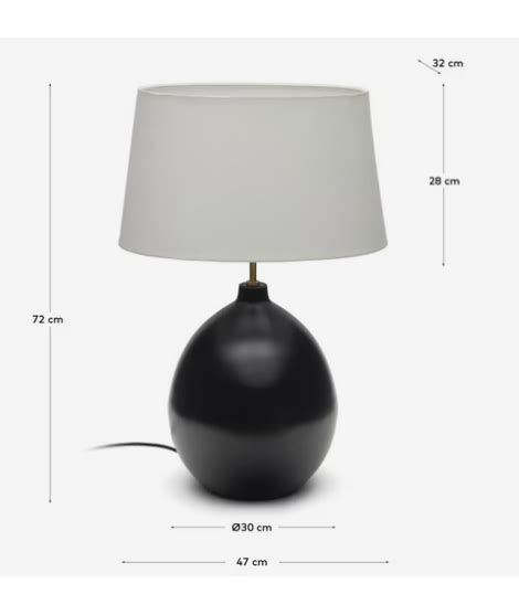 ALIAS Tischlampe aus schwarzem Metall und weißem Stoffschirm im Wohndesign