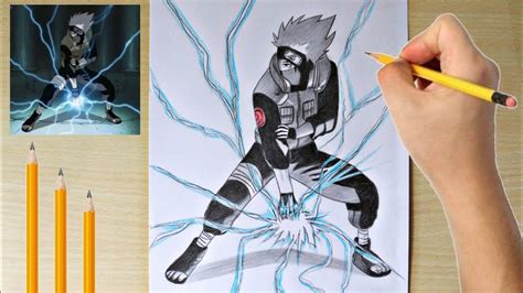 How To Draw Kakashi Chidori Kakashi Drawing Anime Drawing