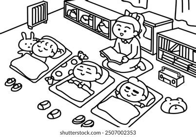 18 Nap Time Coloring Page Stock Vectors and Vector Art | Shutterstock