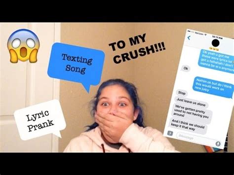 Texting Song Lyric Prank To My Crush Gone Wrong Youtube