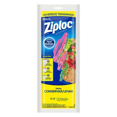 Saco Hermético ZIPLOC 9 Unidades Médio