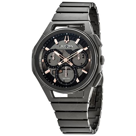 Bulova Curv Chronograph Quartz Black Dial Men S Watch A