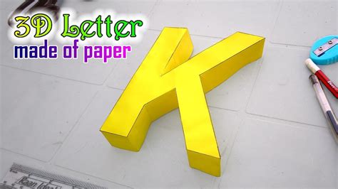 3d Letters From Paper Letter K K Youtube