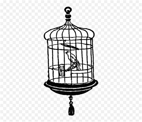 Free Vintage Digital Stamps Stamp Canary Bird In The Cage Clipart