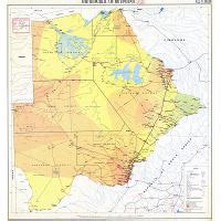 Large Detailed Topographical Map Of Botswana With Roads Cities And