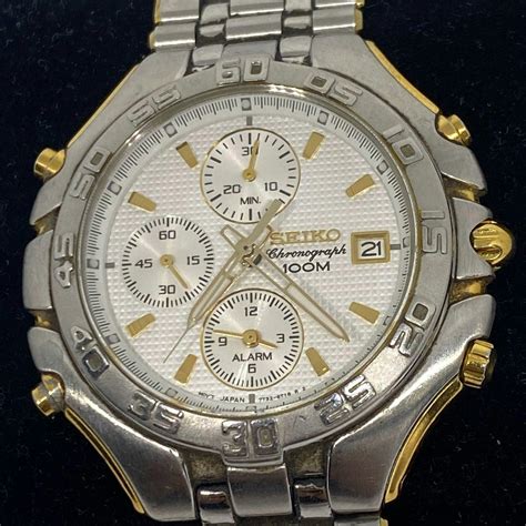 Seiko Seiko Chronograph 7t32 Mens Watch Two Tone Stainless Steel Grailed