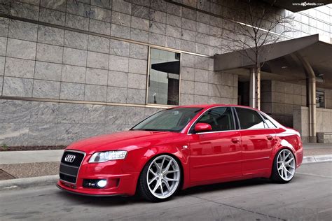 Red Audi A4 Gets Stylish Looks with Polished Avant Garde Wheels — CARiD ...