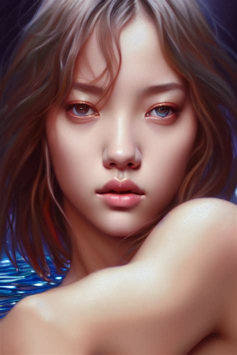 Krea Ai Beautiful Half Body Digital Painting Of Lalisa Fa