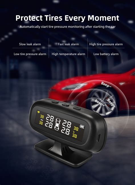 Jansite Original Solar Tpms Car Tire Pressure Best Alarm Monitor System